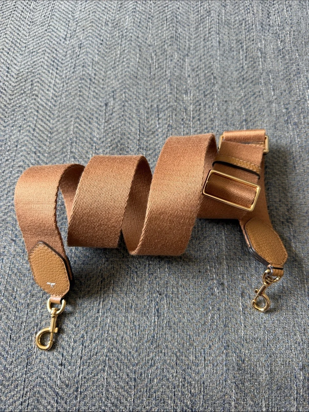 Tory Burch Brown Canvas Leather Trim Replacement Strap